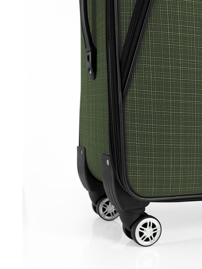 3'lü Valiz Seti 4 Teker Kumaş Valiz Haki 1081