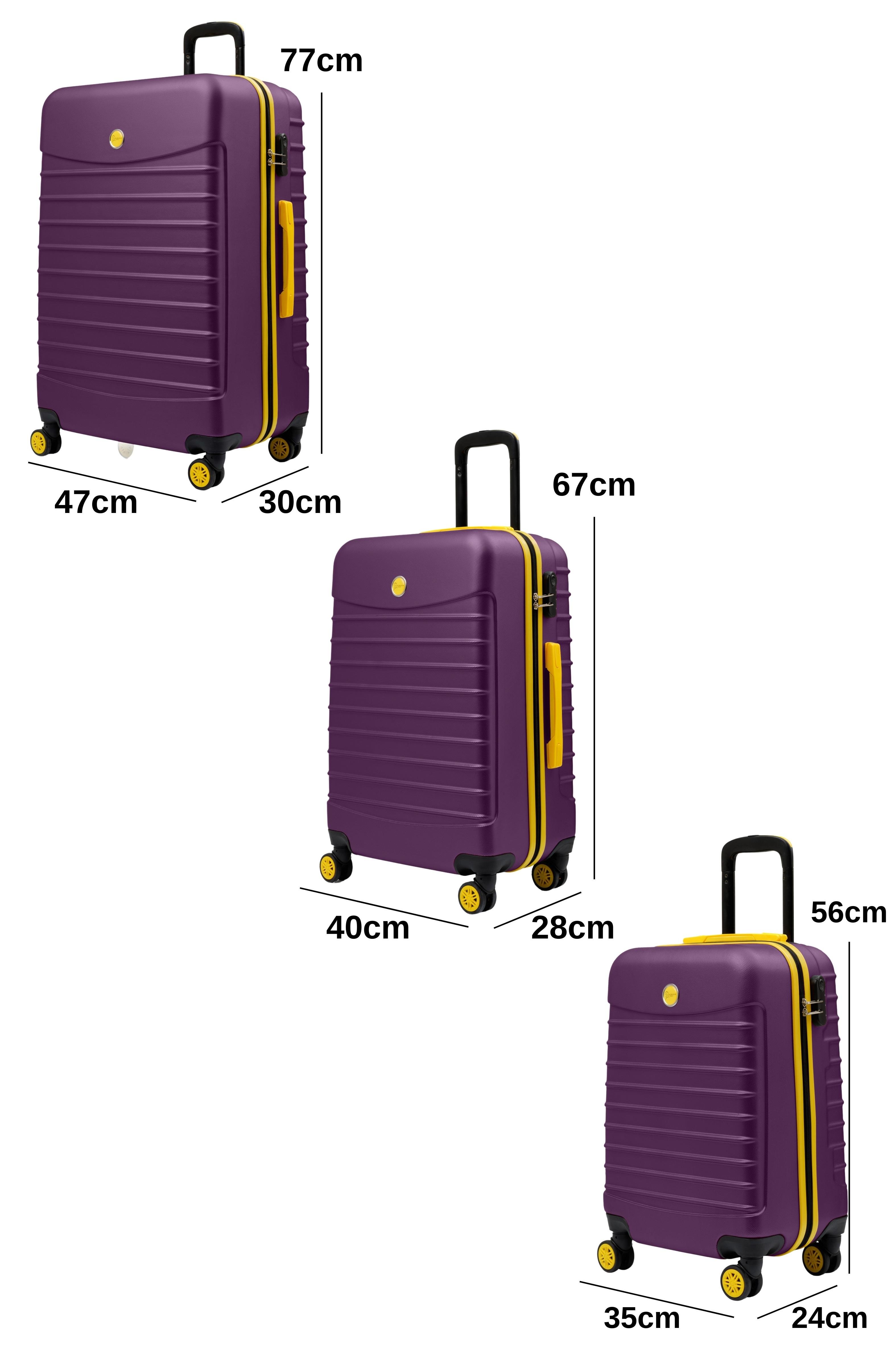3'lü Valiz Seti Büyük Boy - Orta Boy - Kabin Boy Mor 1168