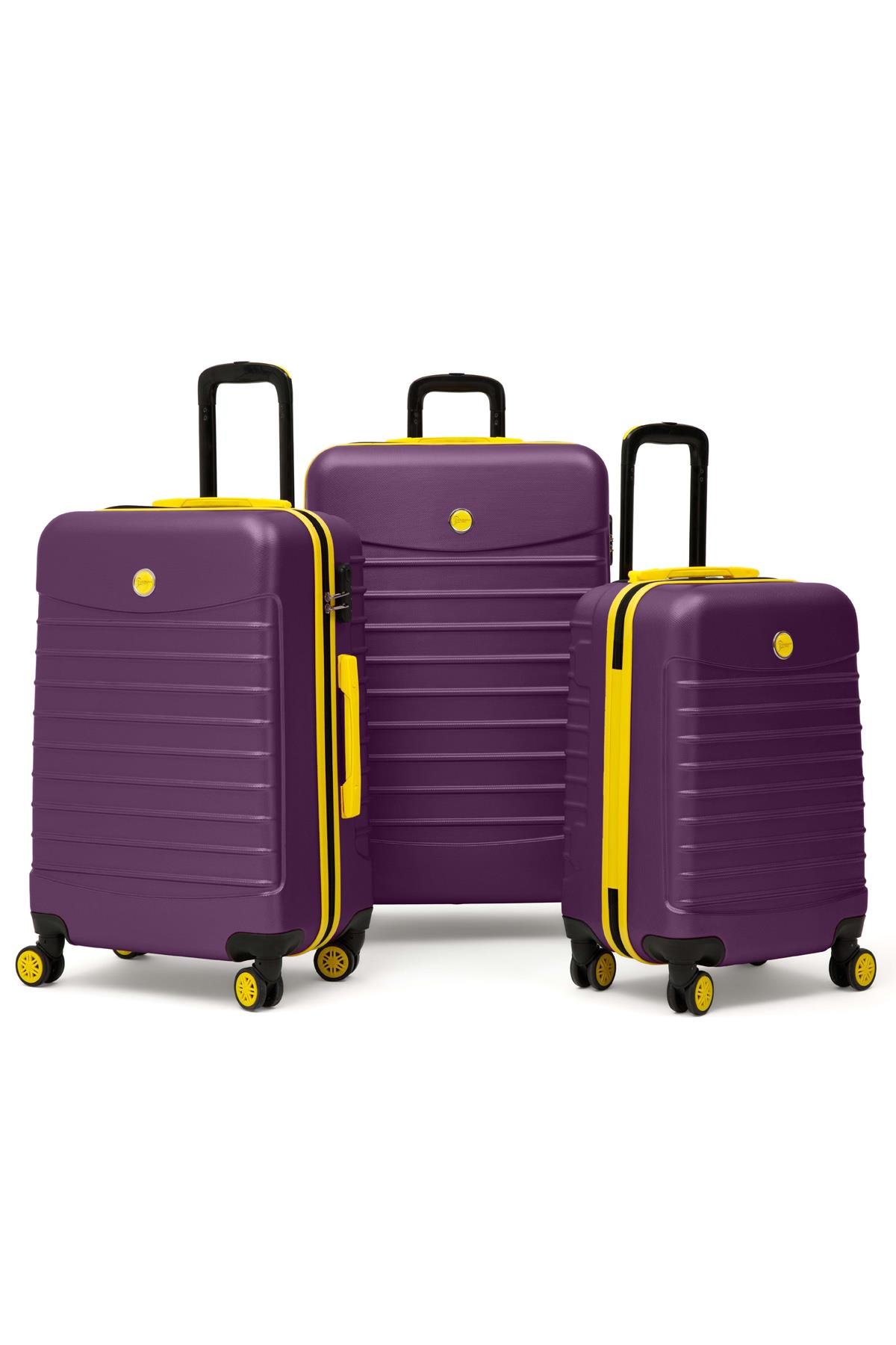 3'lü Valiz Seti Büyük Boy - Orta Boy - Kabin Boy Mor 1168