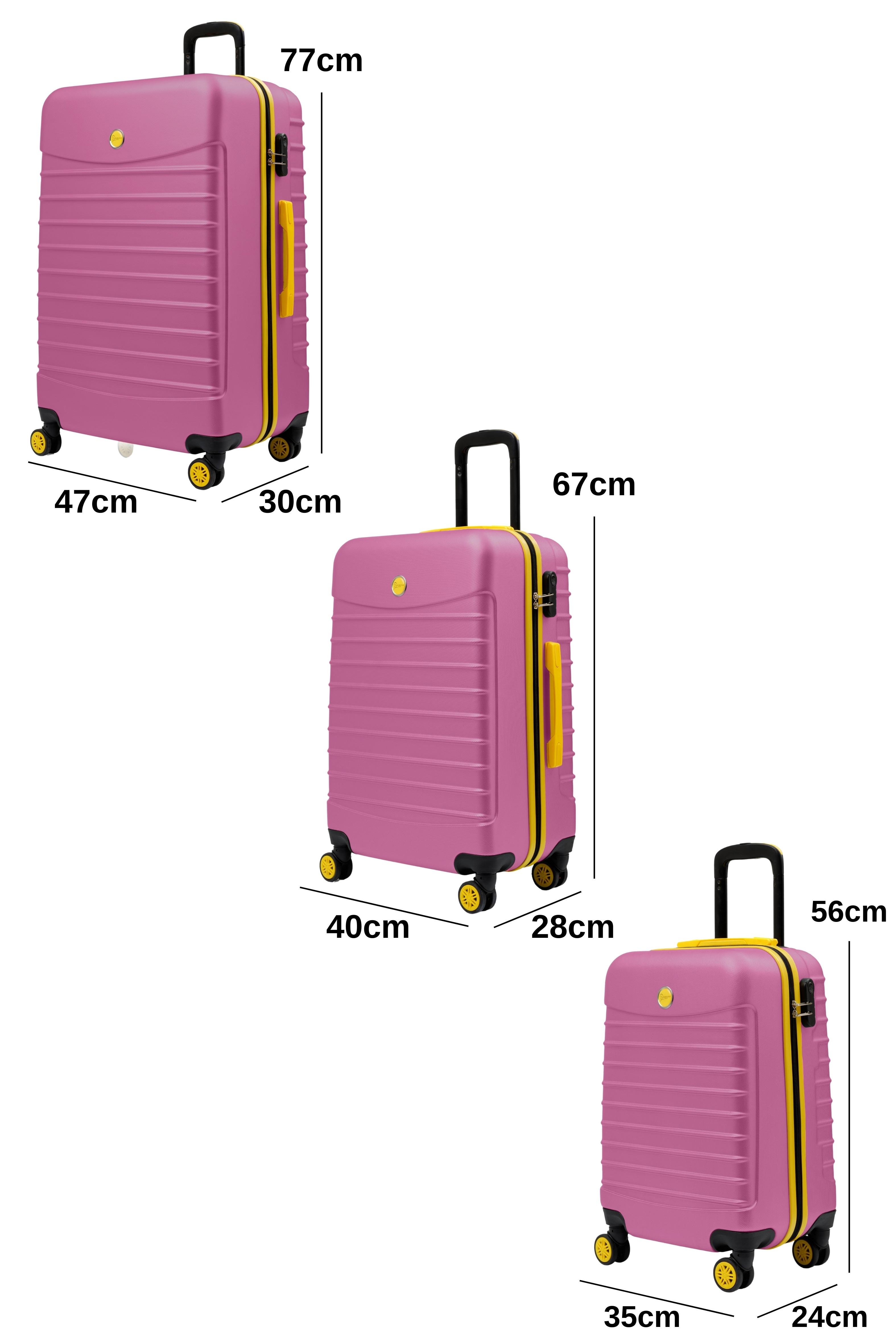 3'lü Valiz Seti Büyük Boy - Orta Boy - Kabin Boy Pembe 1168