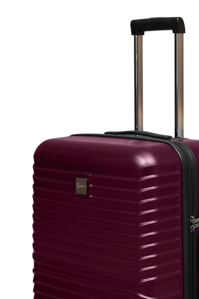 3'lü Valiz Seti Polikarbon Valiz 4x2 Teker Bordo 1811