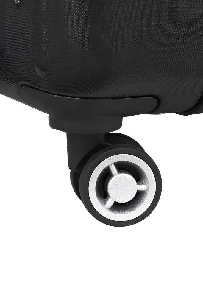 3'lü Valiz Seti Polikarbon Valiz 4x2 Teker Parlak Siyah 1810