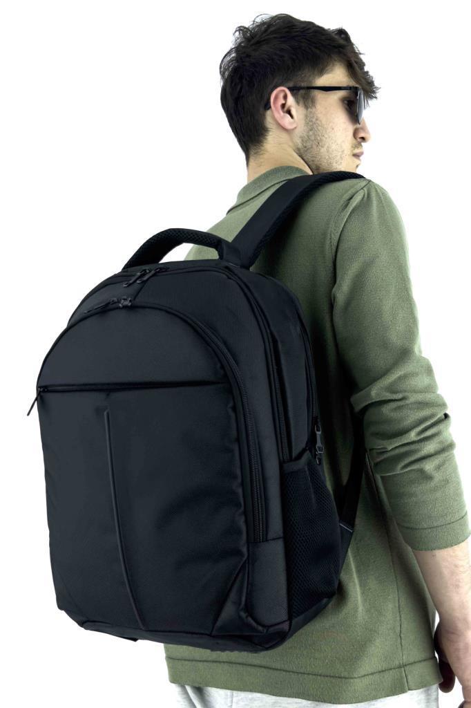 4 Bölmeli Okul Sırt Çantası (Laptop Bölmeli) Siyah 2120