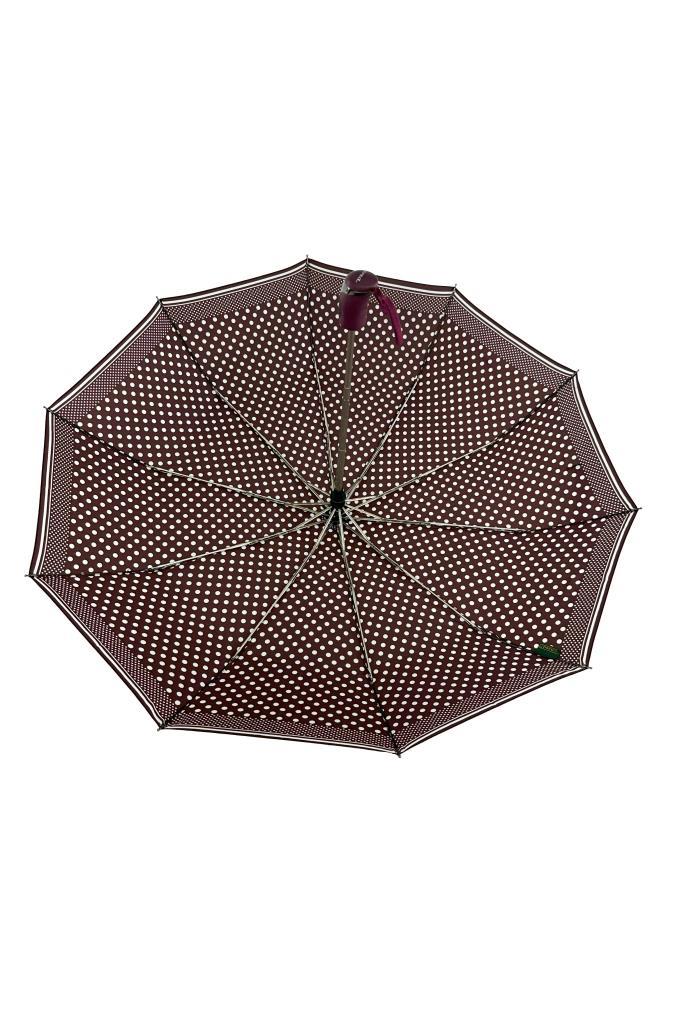 April Lüx Şemsiye Otomatik Beyaz Puantiyeli Bordo 225-GL