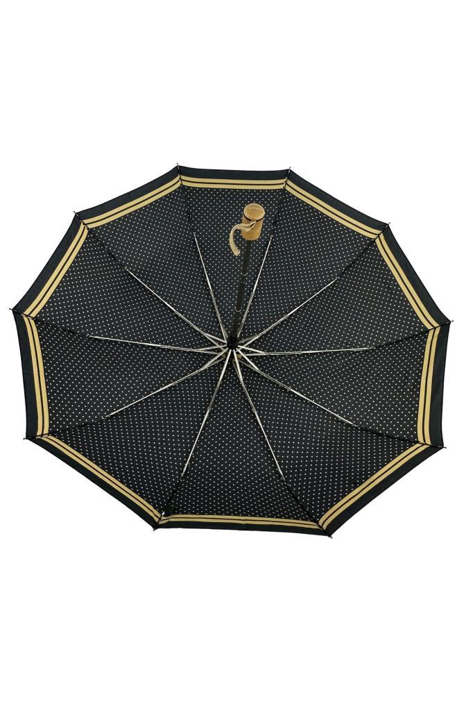 April Lüx Şemsiye Otomatik Sari Puantiyeli Kahve 225-GL