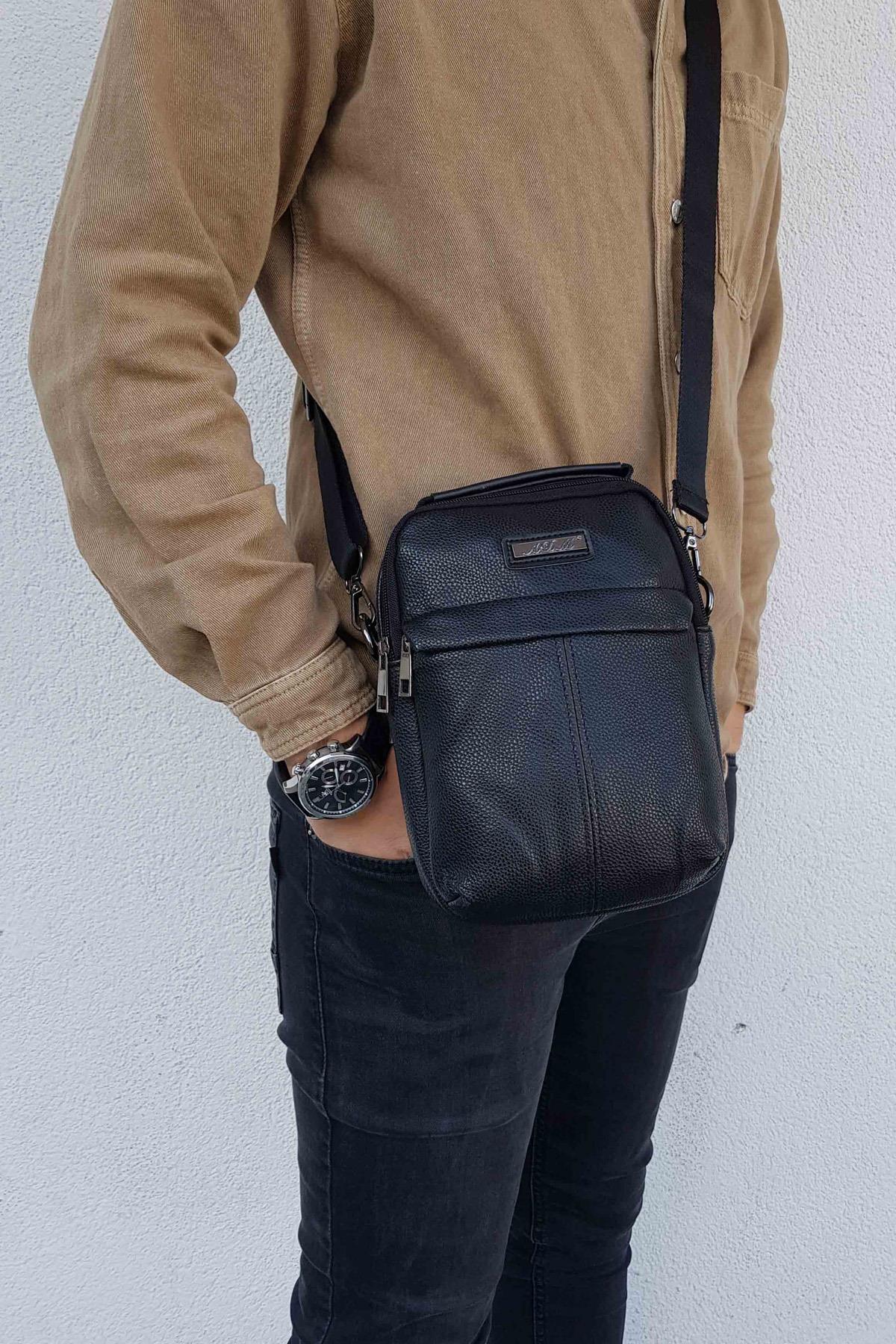 Arpelle Çapraz Askılı S.Deri Erkek Çanta Siyah Tr1051