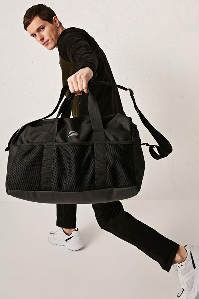 Ayakkabı Bölmeli Spor Seyahat Çantası Siyah 17830