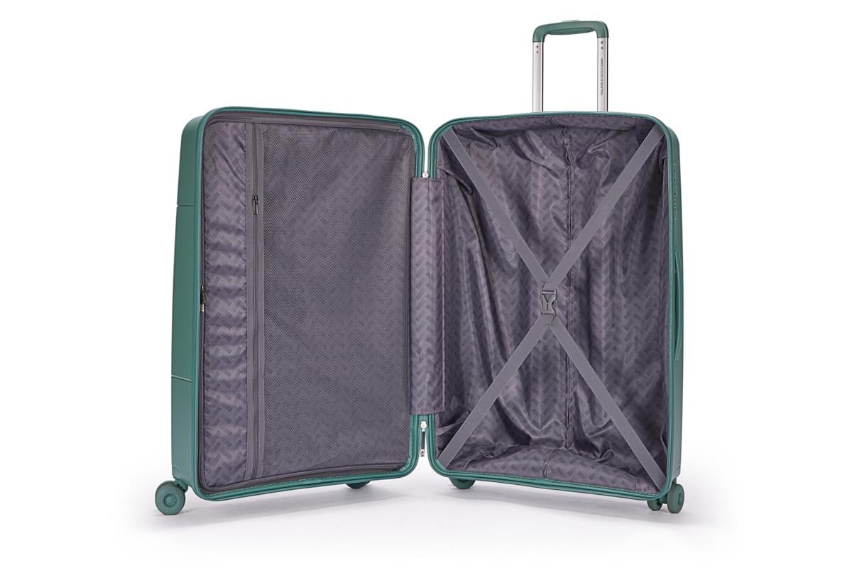 Benetton 2'li Set Büyük Ve Kabin Boy %100 Polipropilen Valiz Yeşil 14Bnt8001