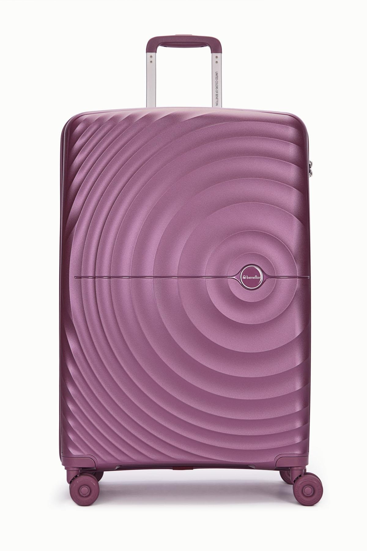 Benetton 2'li Set Büyük Ve Kabin Boy %100 Polipropilen Valiz Bordo 14Bnt8002