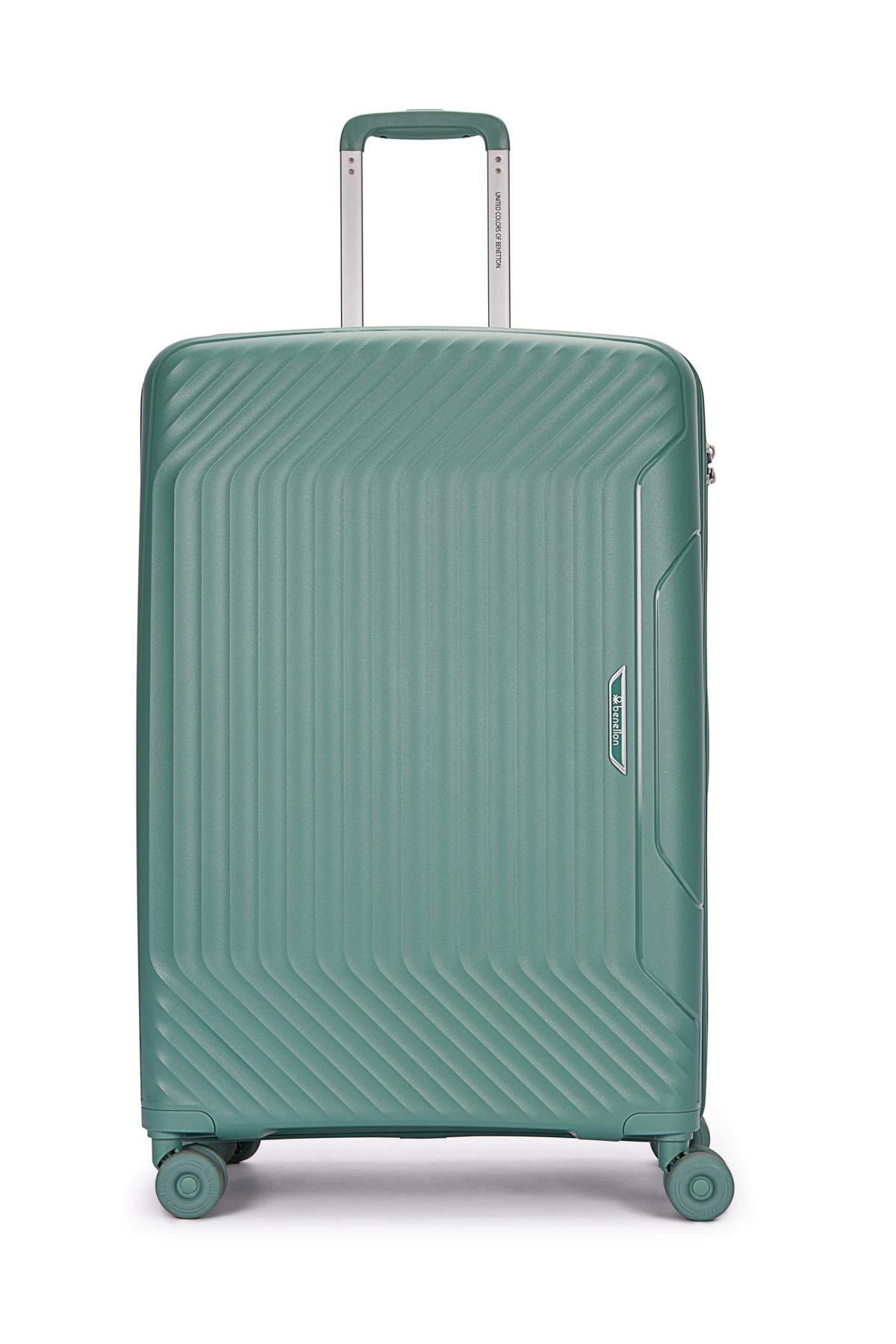 Benetton 2'li Set Büyük Ve Kabin Boy %100 Polipropilen Valiz Yeşil 14Bnt8001