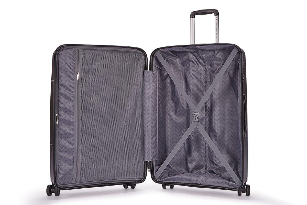 Benetton 2'li Set Büyük Ve Orta Boy %100 Polipropilen Valiz Siyah 14Bnt8001