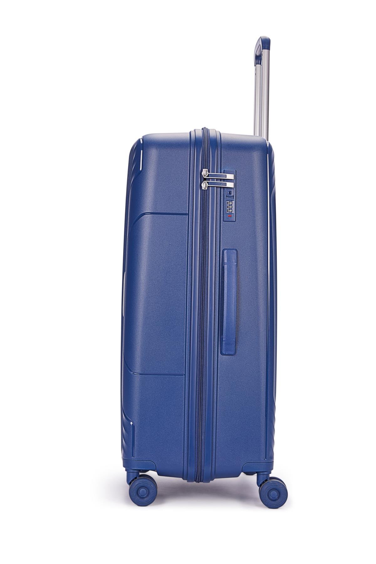 Benetton 2'li Set Büyük Ve Orta Boy %100 Polipropilen Valiz Koyu Mavi 14Bnt8001