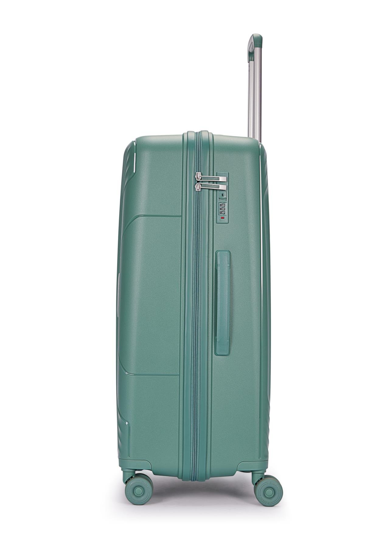 Benetton 2'li Set Büyük Ve Orta Boy %100 Polipropilen Valiz Yeşil 14Bnt8001