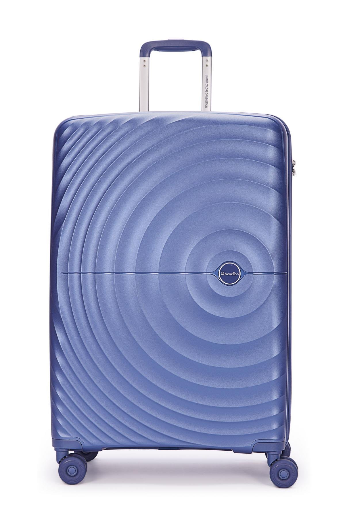 Benetton 2'li Set Büyük Ve Orta Boy %100 Polipropilen Valiz Mavi 14Bnt8002