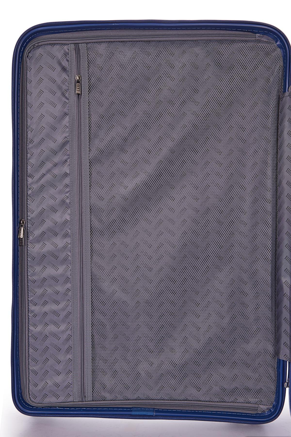 Benetton 2'li Set Orta Ve Kabin Boy %100 Polipropilen Valiz Koyu Mavi 14Bnt8001