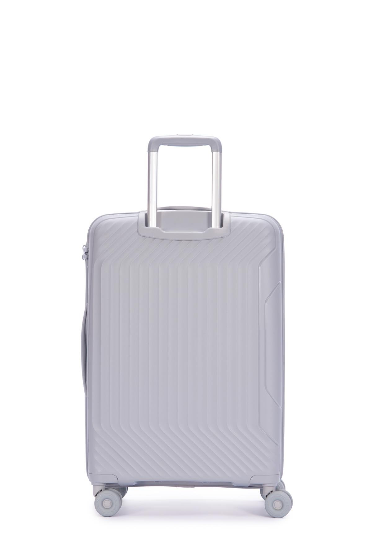 Benetton 2'li Set Orta Ve Kabin Boy %100 Polipropilen Valiz Açık Gri 14Bnt8001