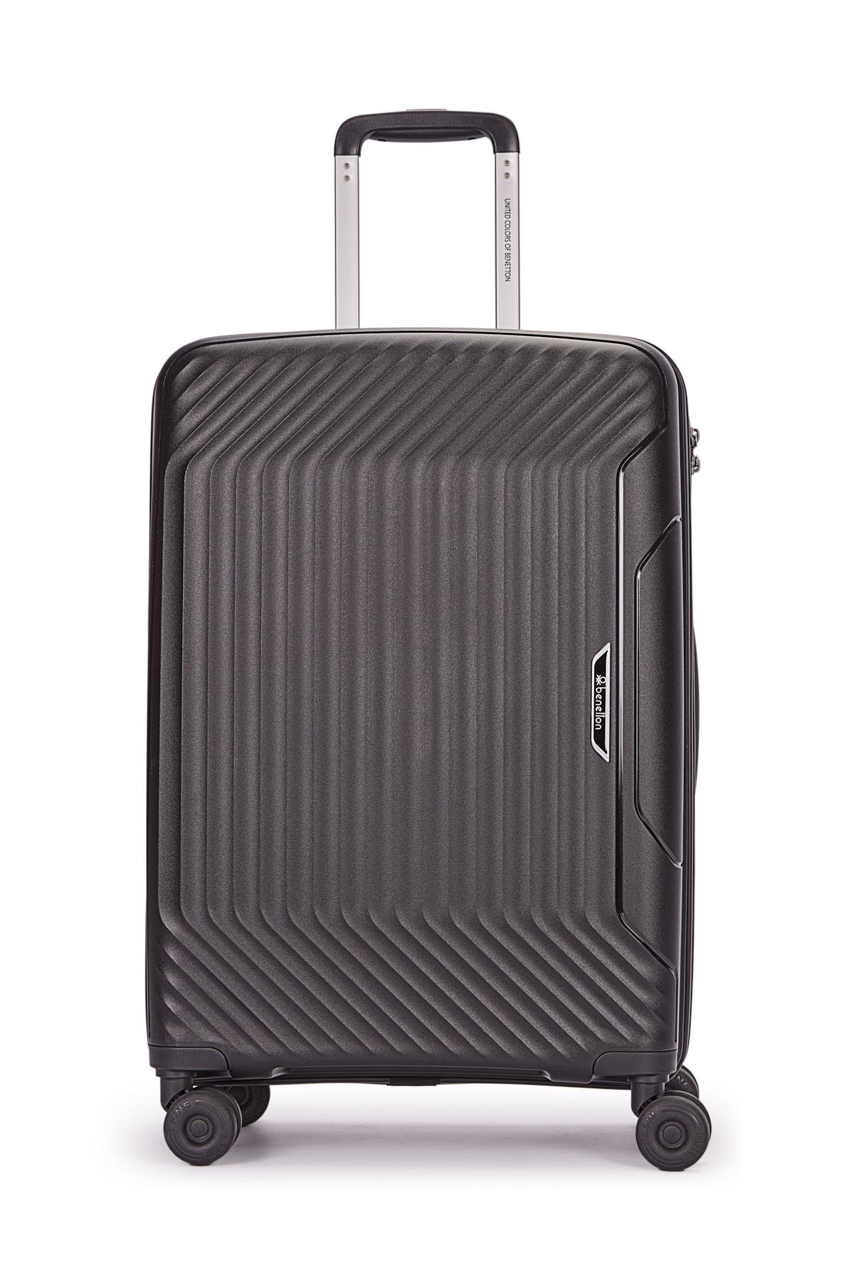 Benetton 2'li Set Orta Ve Kabin Boy %100 Polipropilen Valiz Siyah 14Bnt8001