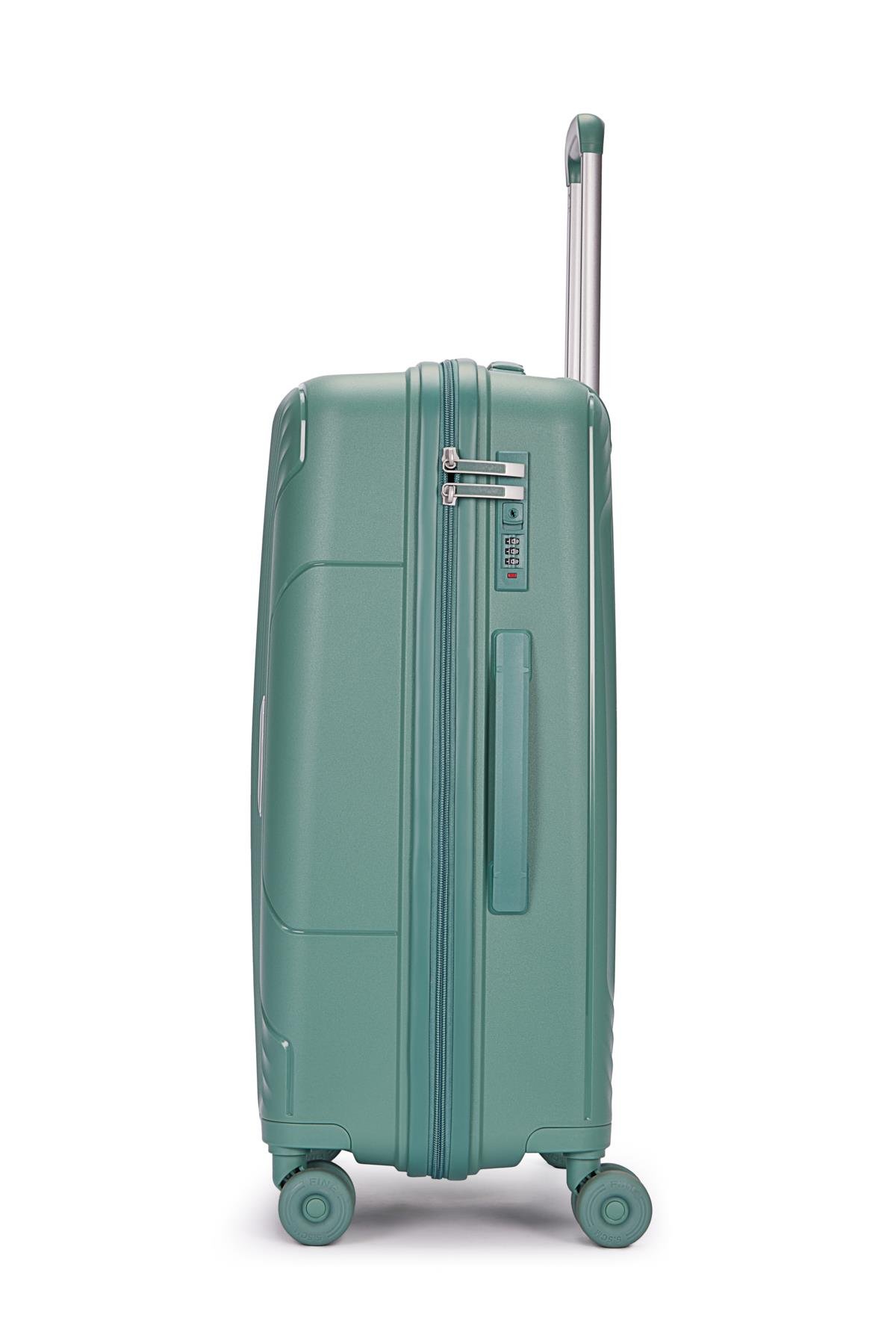 Benetton 2'li Set Orta Ve Kabin Boy %100 Polipropilen Valiz Yeşil 14Bnt8001