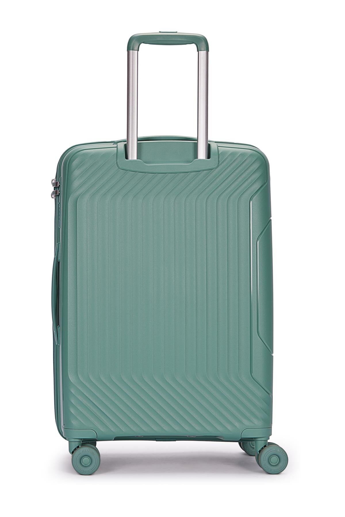 Benetton 2'li Set Orta Ve Kabin Boy %100 Polipropilen Valiz Yeşil 14Bnt8001