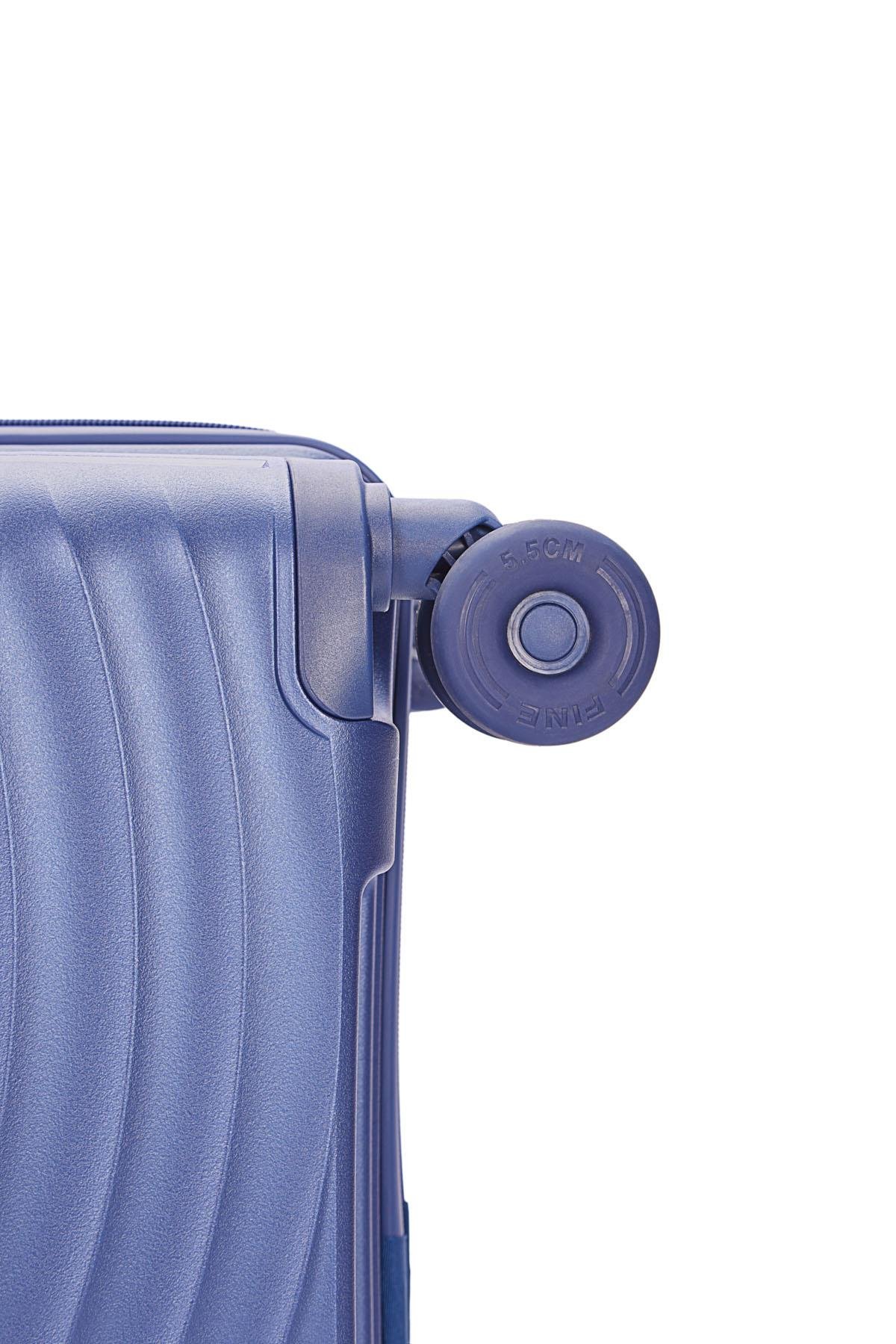 Benetton 2'li Set Orta Ve Kabin Boy %100 Polipropilen Valiz Mavi 14Bnt8002