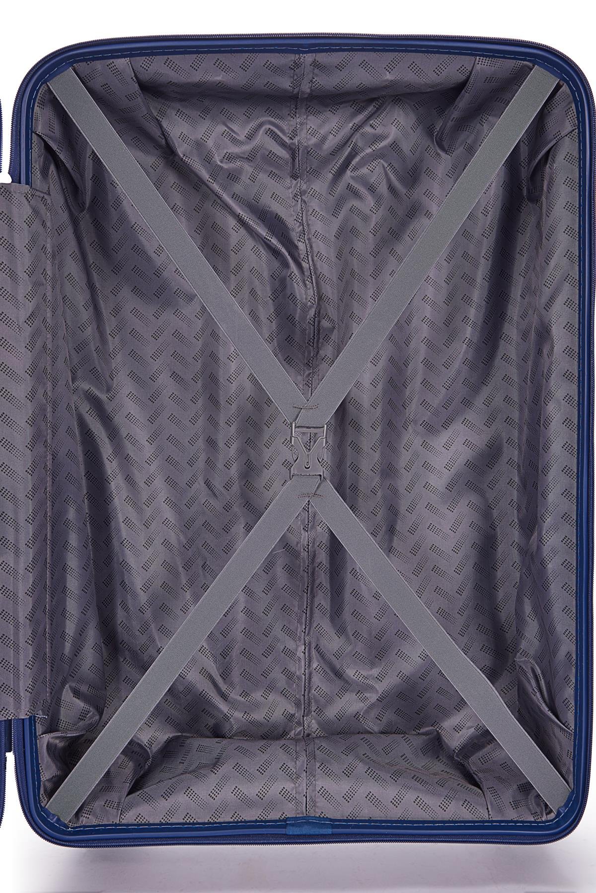 Benetton 2'li Set Orta Ve Kabin Boy %100 Polipropilen Valiz Koyu Mavi 14Bnt8001