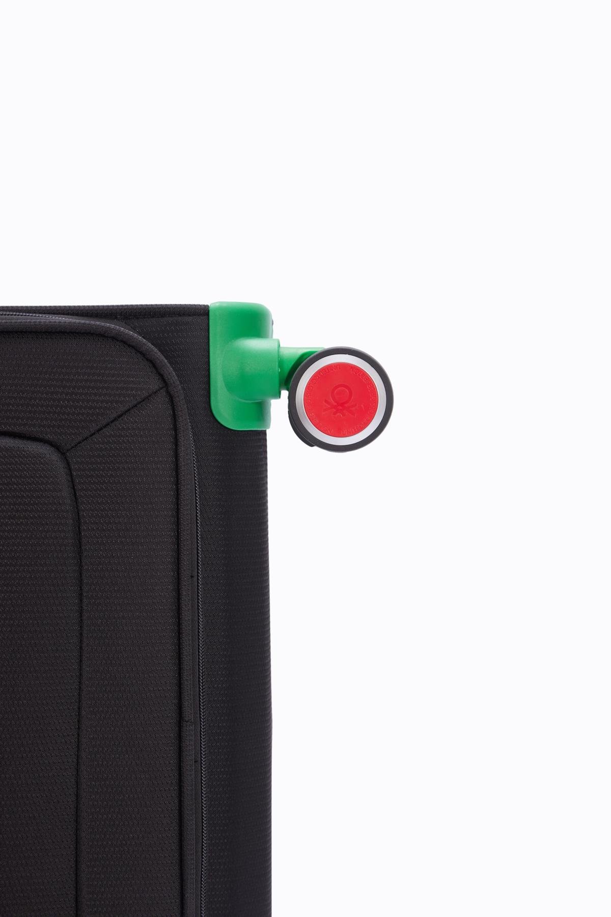 Benetton 2'li Valiz Seti Orta Ve Kabin Boy Lüx Kumaş Valiz Siyah Bnt2800