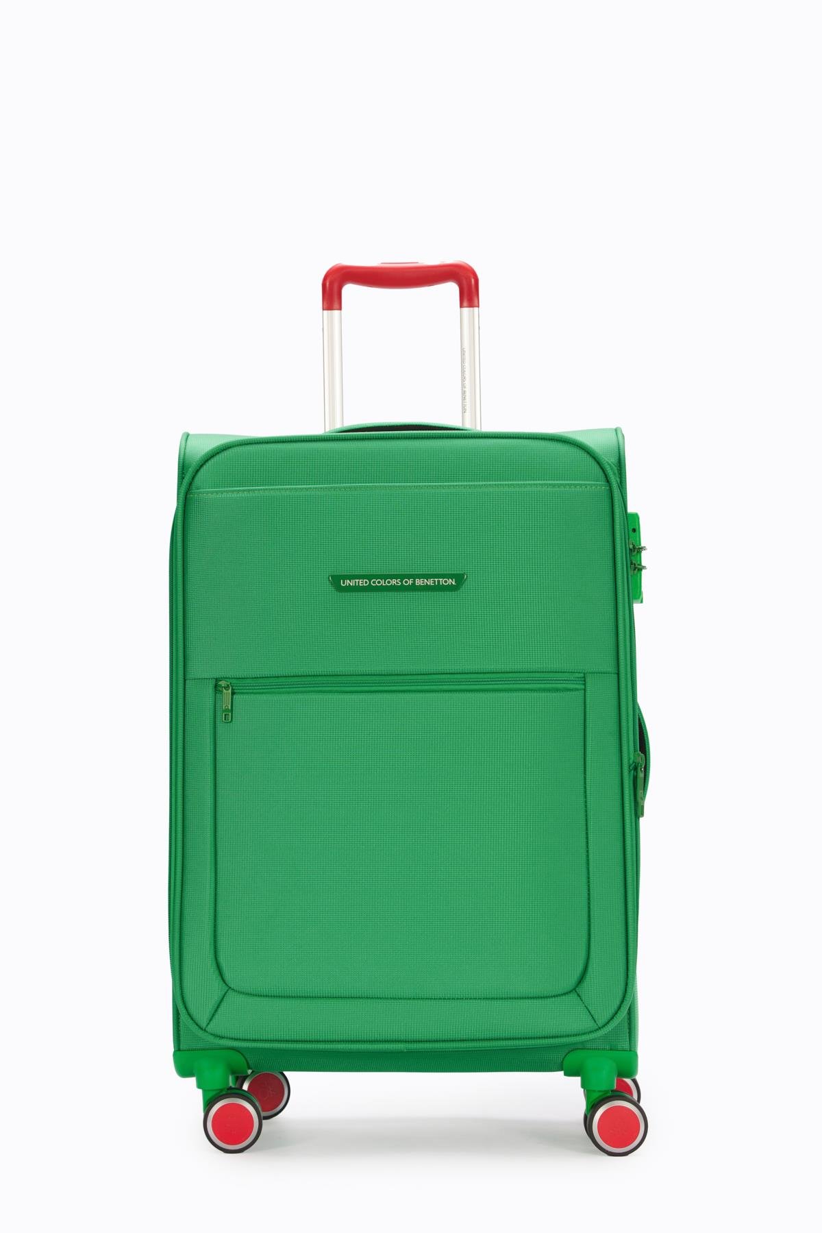 Benetton 2'li Valiz Seti Orta Ve Kabin Boy Lüx Kumaş Valiz Yeşil Bnt2800