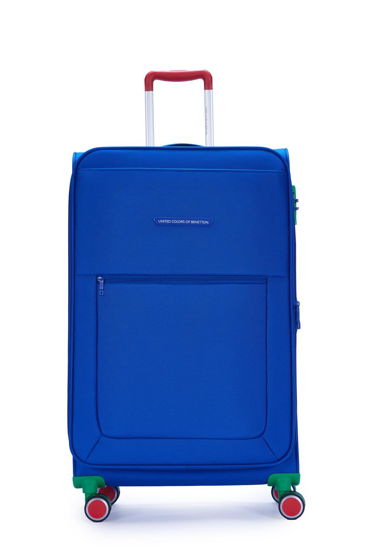 Benetton 2'li Valiz Seti Orta Ve Kabin Boy Lüx Kumaş Valiz Mavi Bnt2800