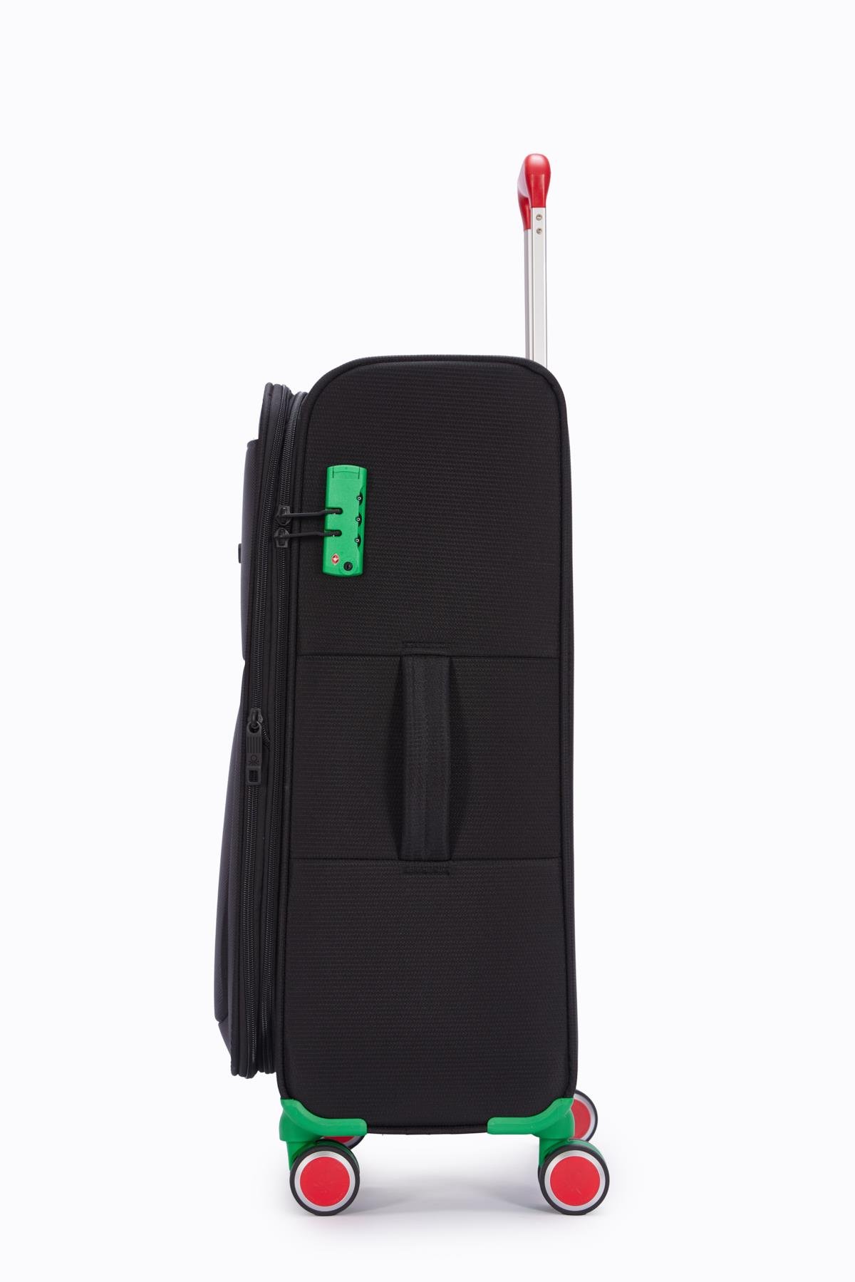 Benetton 2'li Valiz Seti Orta Ve Kabin Boy Lüx Kumaş Valiz Siyah Bnt2800