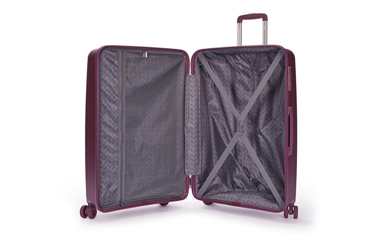 Benetton 3'lü Valiz Set Büyük Orta Ve Kabin Boy %100 Polipropilen Bordo 14Bnt8002