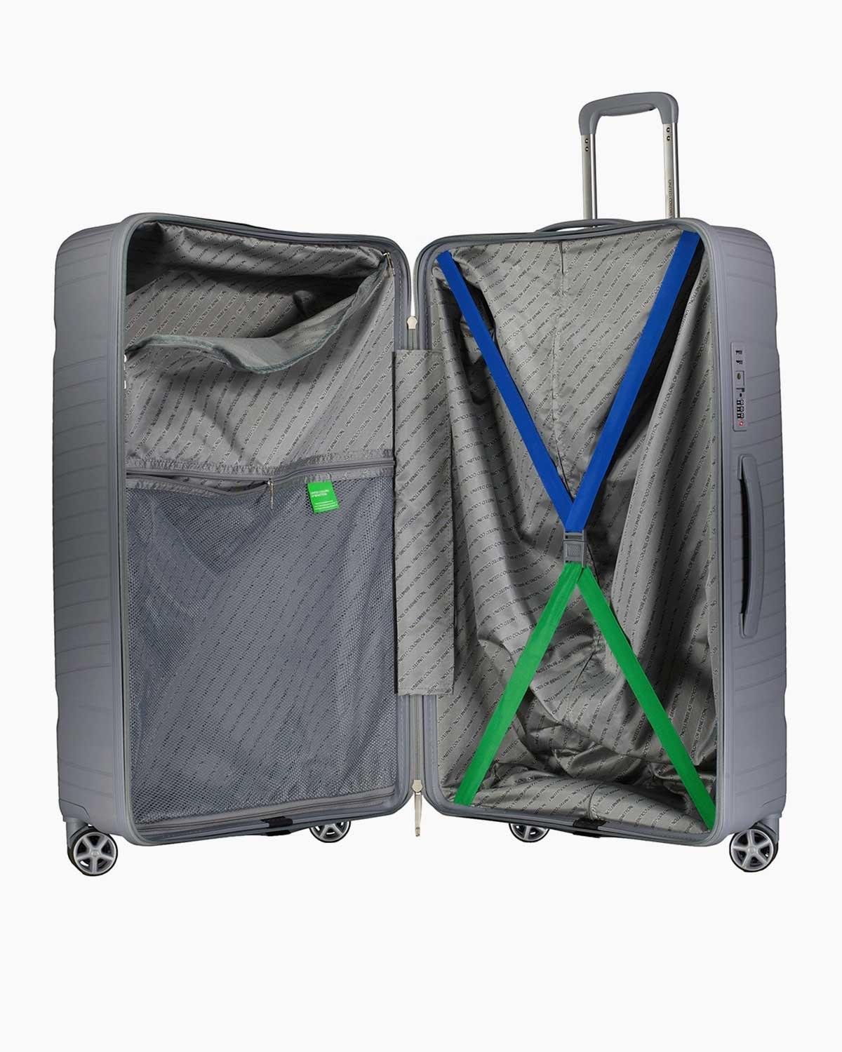 Benetton Büyük Boy %100 Polipropilen Valiz Gri Bnt3000