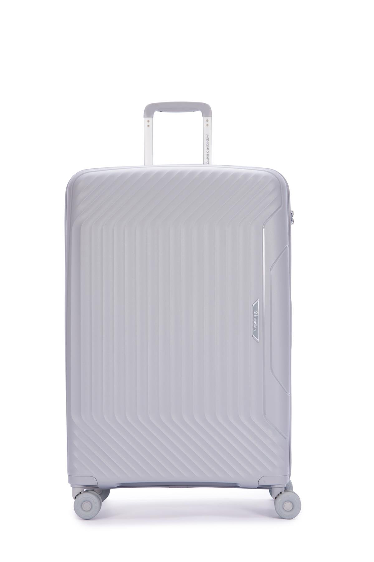 Benetton Büyük Boy %100 Polipropilen Valiz Açık Gri 14Bnt8001