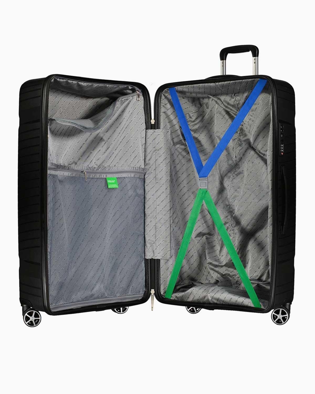 Benetton Büyük Boy %100 Polipropilen Valiz Siyah Bnt3000