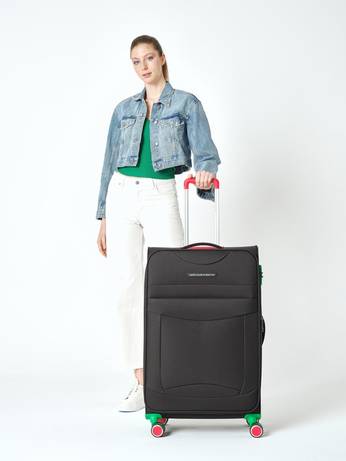 Benetton Büyük Boy Kumaş Valiz Siyah Bnt2800