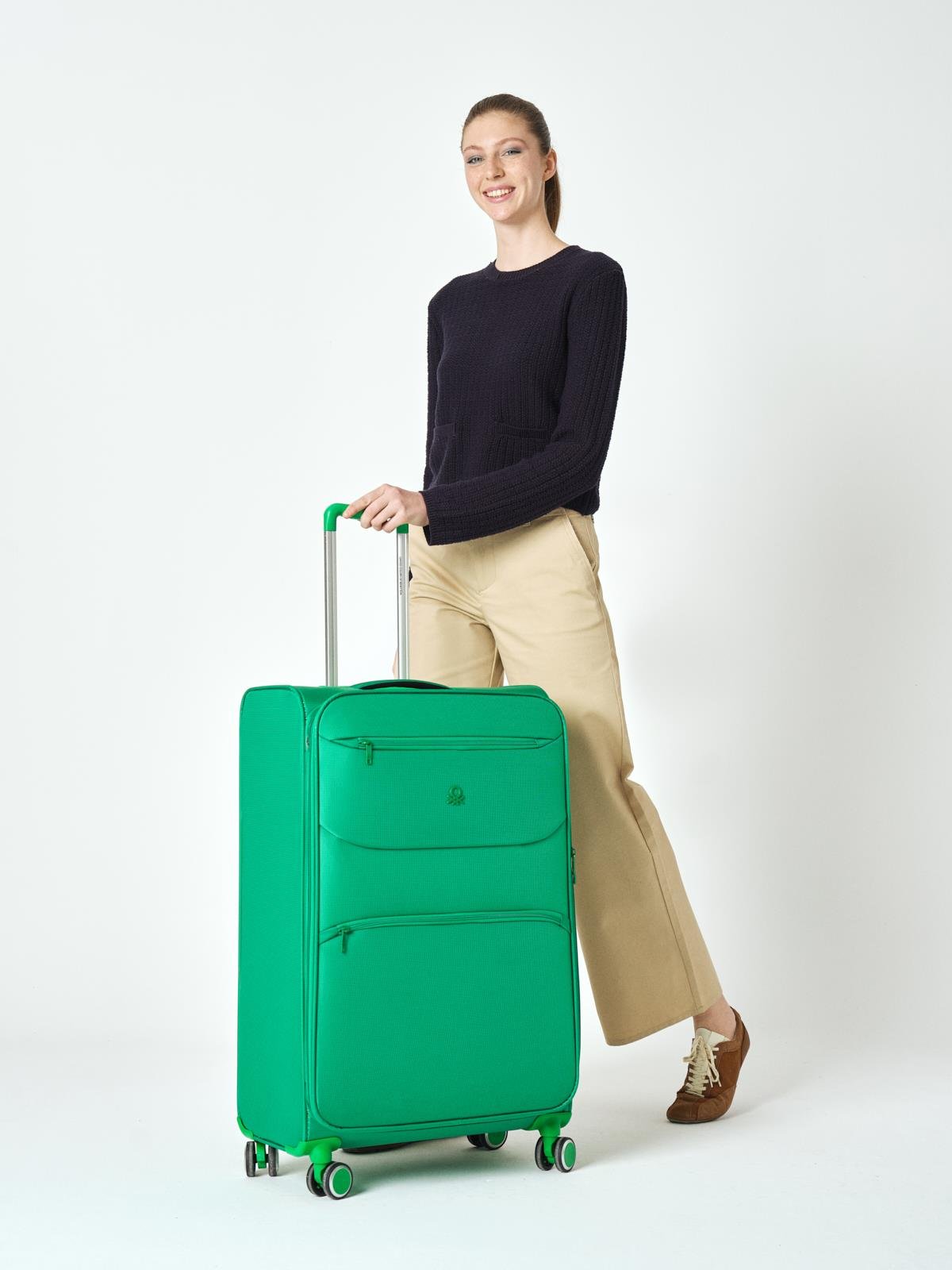 Benetton Büyük Boy Kumaş Valiz Yeşil Bnt2400