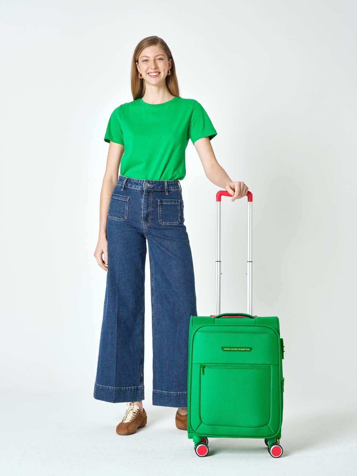 Benetton Kabin Boy Kumaş Valiz Yeşil Bnt2800