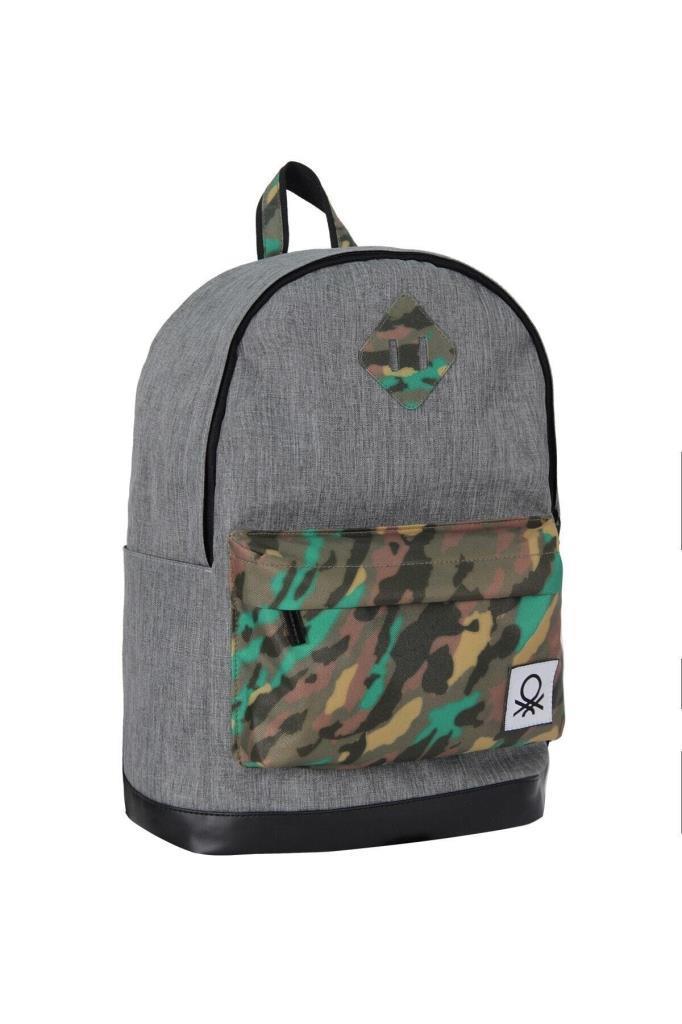 Benetton Okul Sırt Çantası Gri Kamuflaj