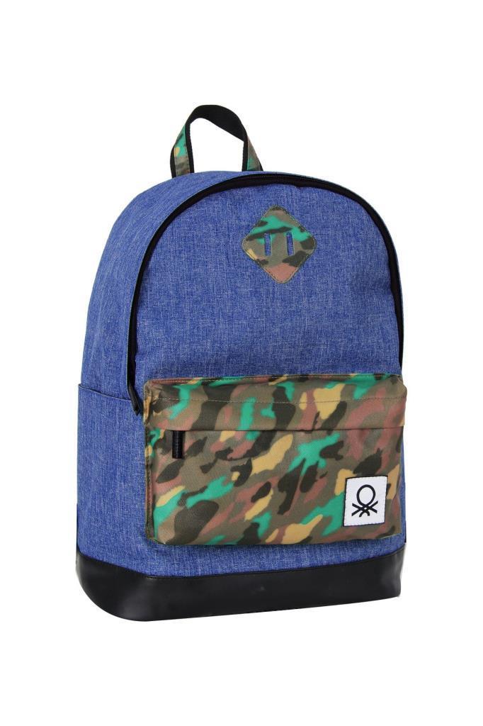 Benetton Okul Sırt Çantası Lacivert Kamuflaj