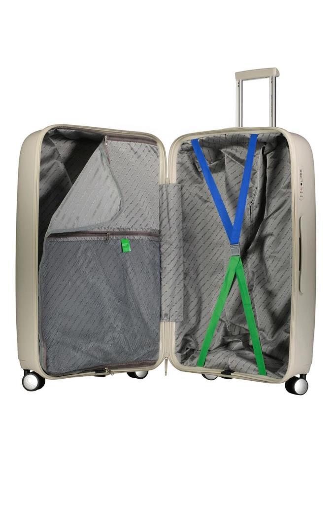 Benetton Orta Boy %100 Polipropilen Valiz Bej Bnt1000