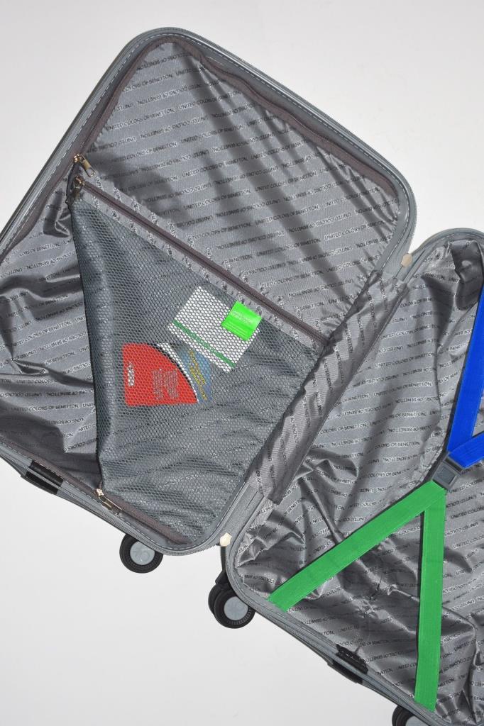 Benetton Orta Boy %100 Polipropilen Valiz Gri Bnt2000