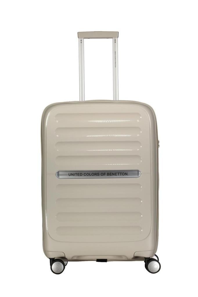 Benetton Orta Boy %100 Polipropilen Valiz Bej Bnt1000