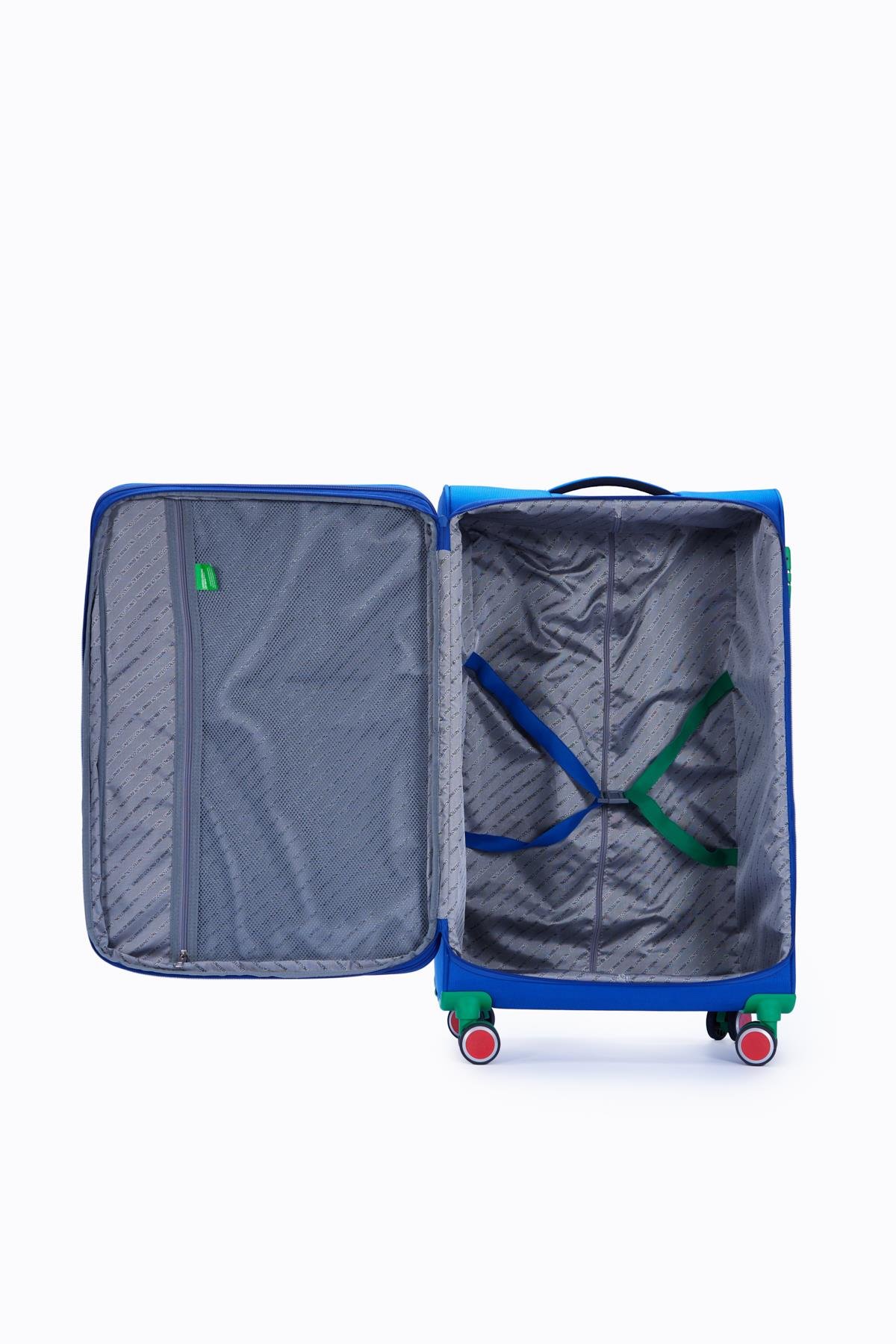 Benetton Orta Boy Kumaş Valiz Saks Mavi Bnt2800