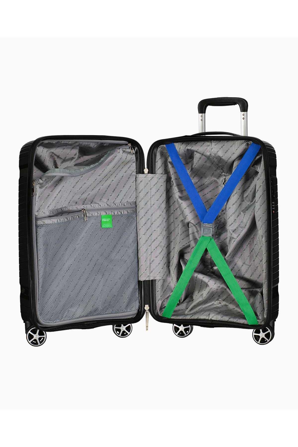 Benetton Polipropilen 2'Li Valiz Seti Siyah BNT3000 (ORTA + KABİN)