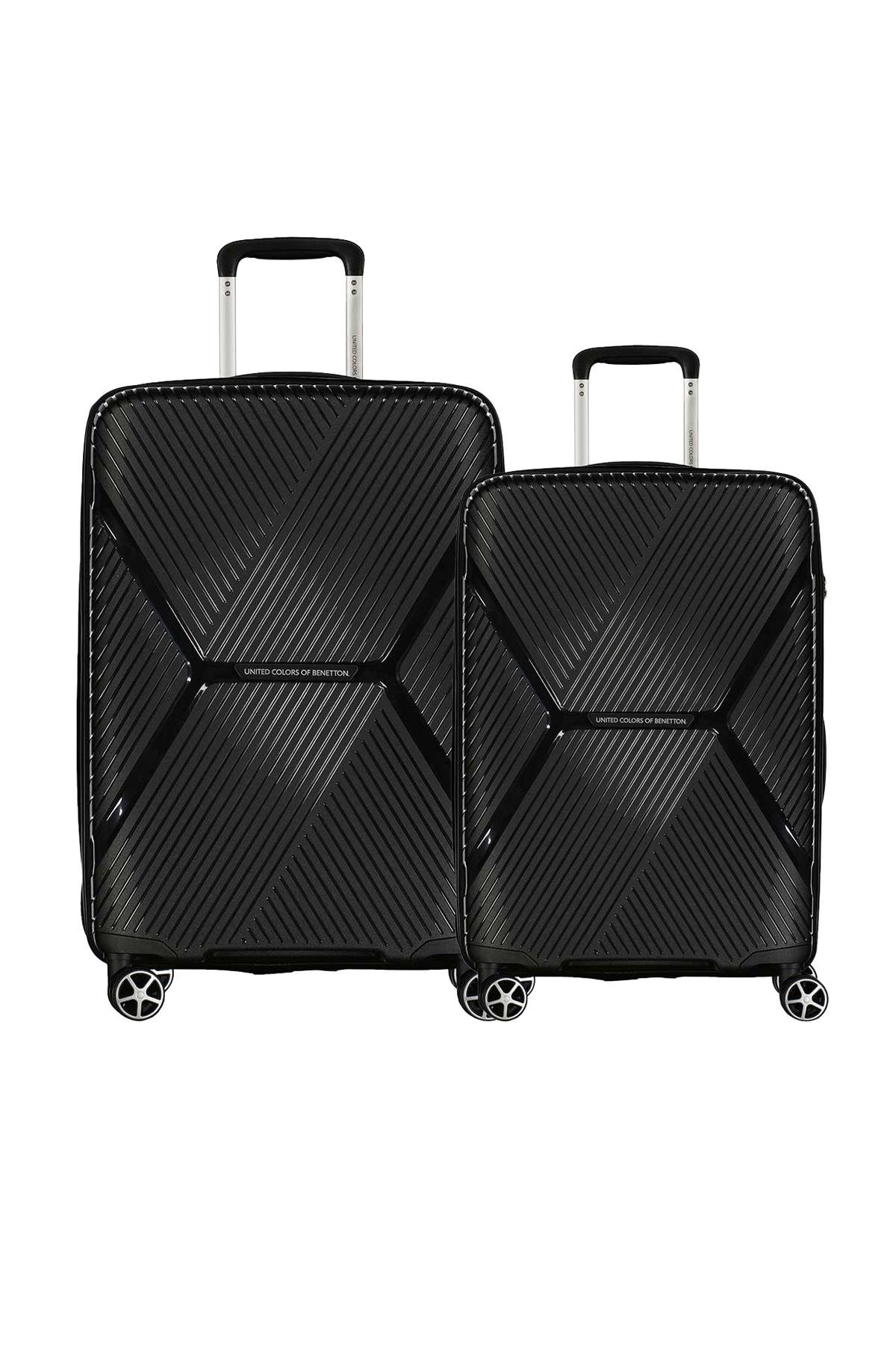 Benetton Polipropilen 2'Li Valiz Seti Siyah BNT3000 (ORTA + KABİN)