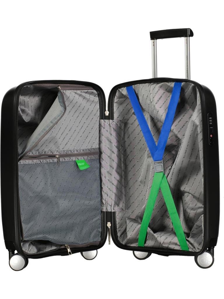 Benetton Polipropilen Kırılmaz 3'lü Valiz Seti Siyah BNT1000