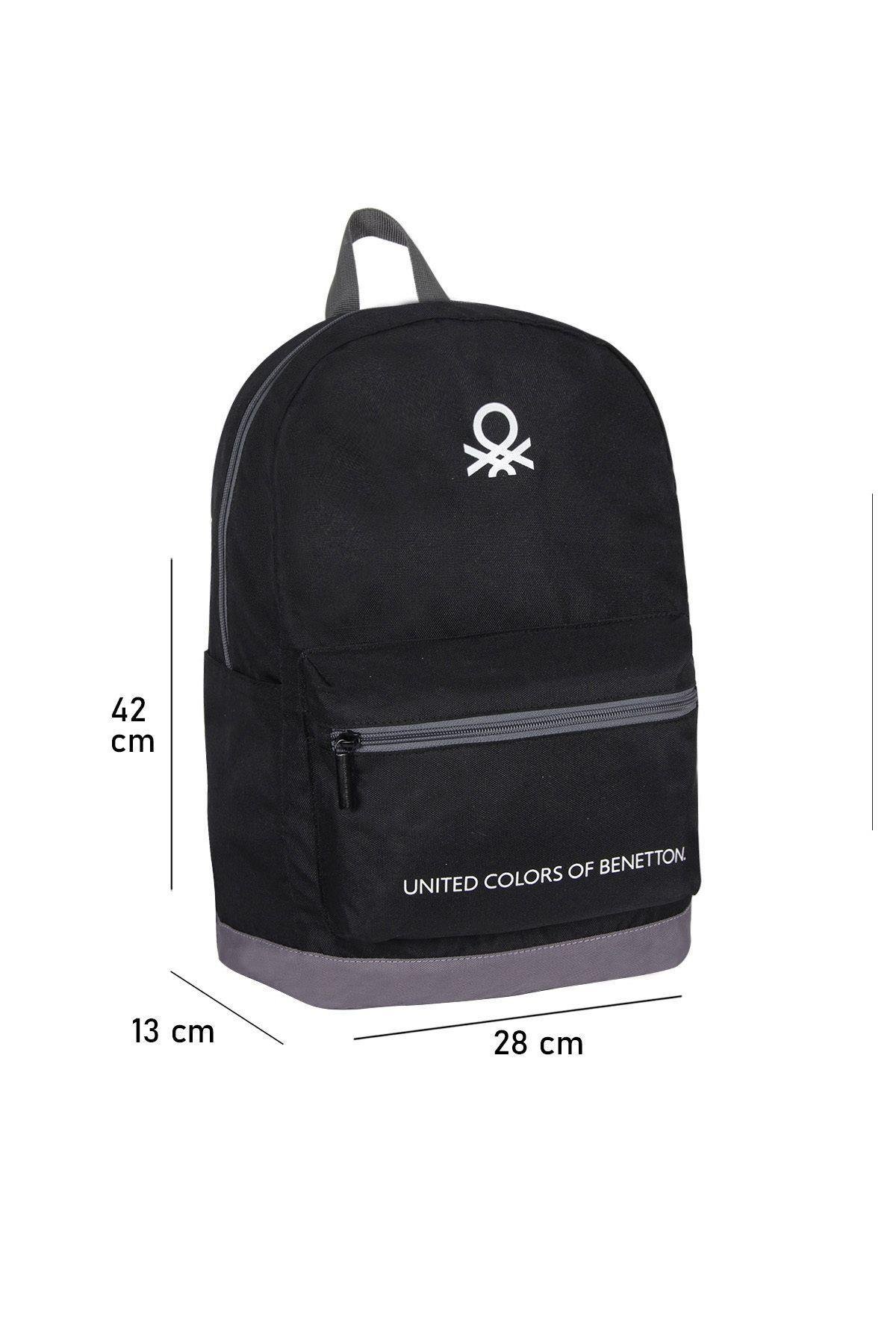 Benetton Unisex Siyah Okul Sırt Çantası 70419