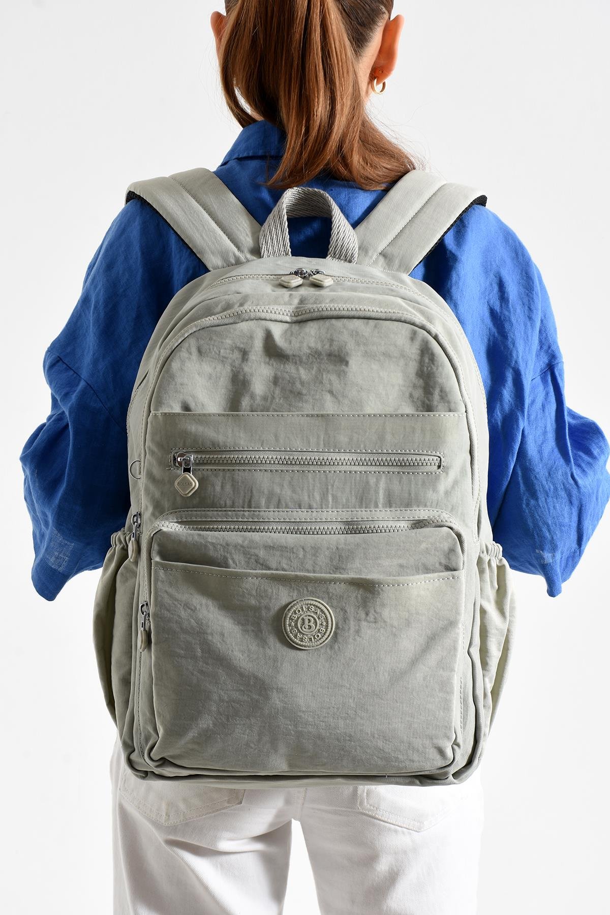 Bolsas Kadın Okul Sırt Çanta Açık Gri 1095