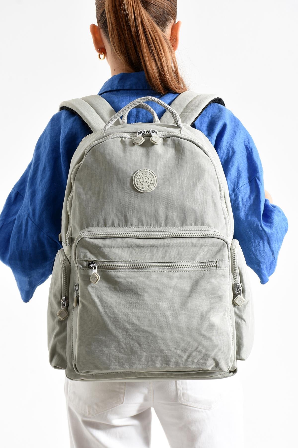 Bolsas Kadın Okul Sırt Çanta Açık Gri 1094