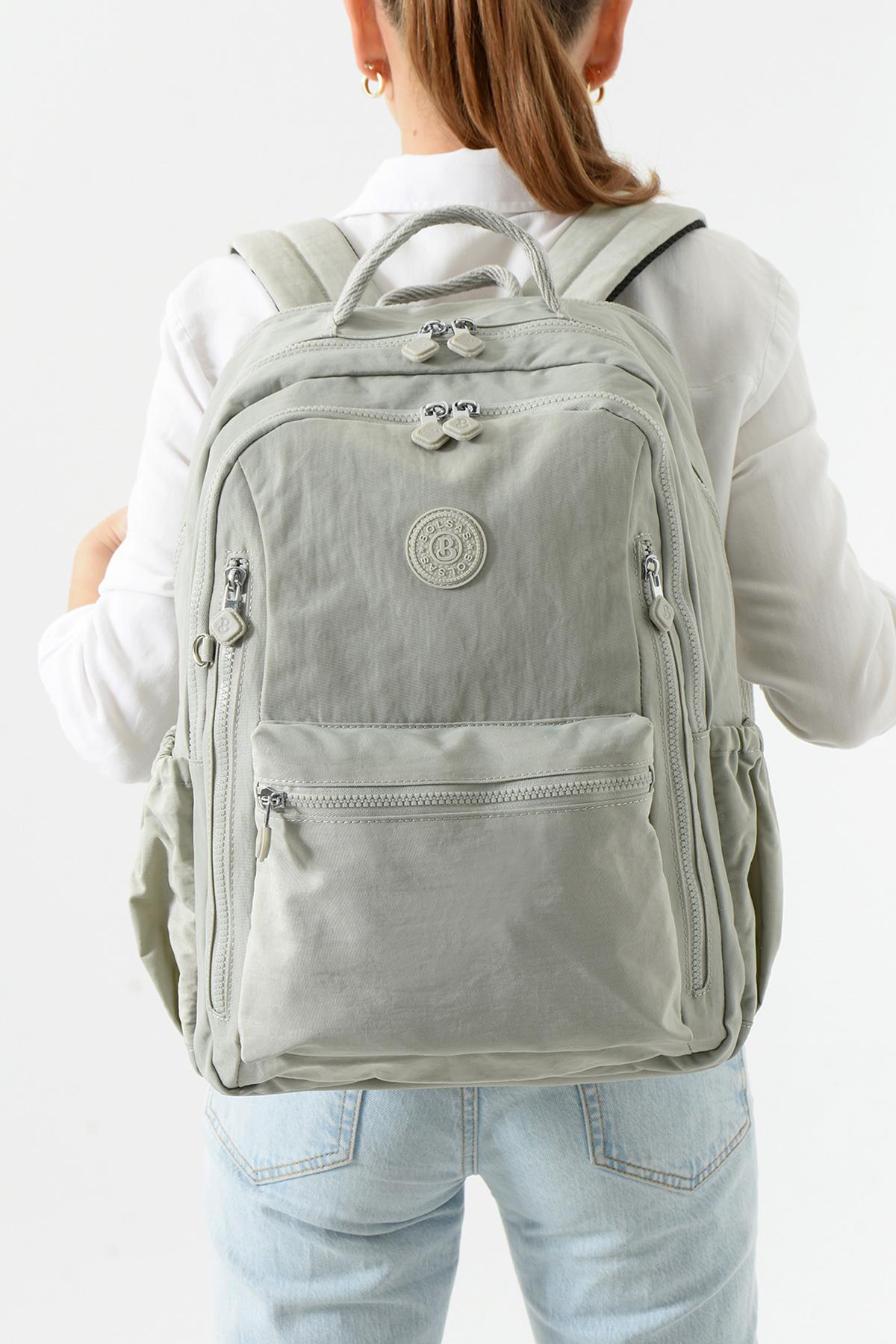 Bolsas Kadın Okul Sırt Çanta Açık Gri 1091