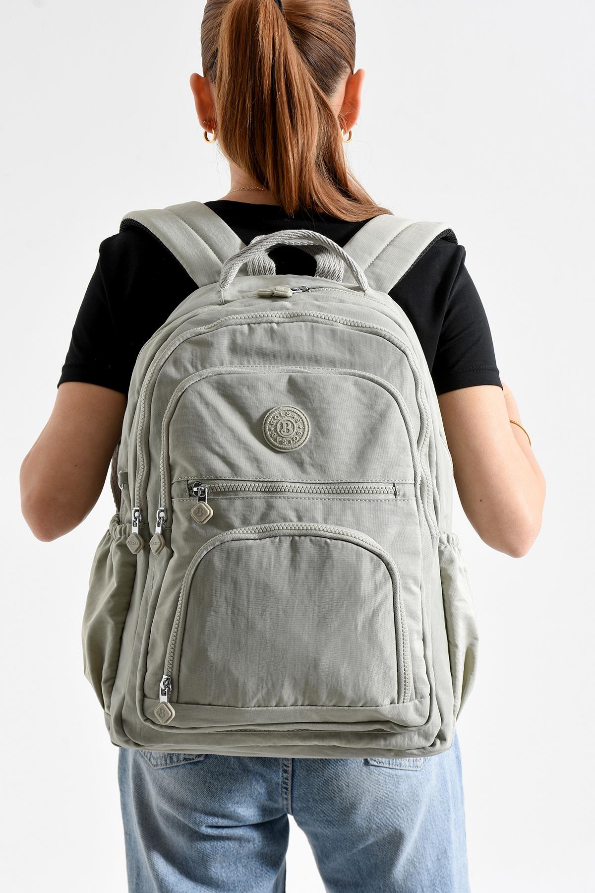 Bolsas Kadın Okul Sırt Çanta Açık Gri 1087